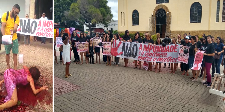 Manifestação contra o feminicidio em Campo Maior